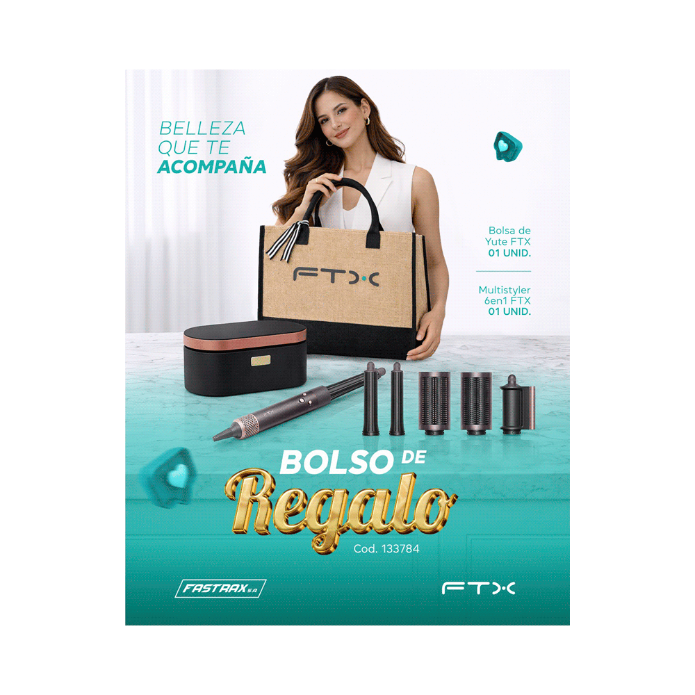 COMBO SECADOR MODELADOR MULTISTYLER FTX + BOLSA DE YUTE