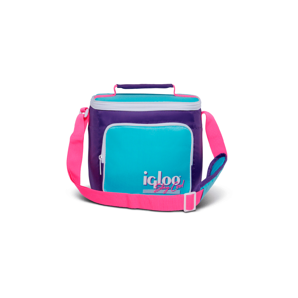 BOLSA TERMICA IGLOO 9 LATAS VERTICAL LUNCH RETRO VIOLETA 66060