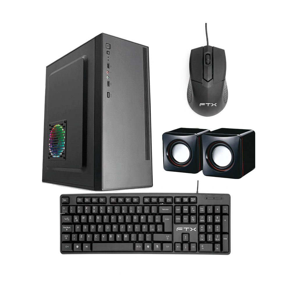 GABINETE KIT FTX PCC-5W3 C/FUENTE 500W MOUSE+TECL/ESP+PARLANTE ATX/MATX/ITX