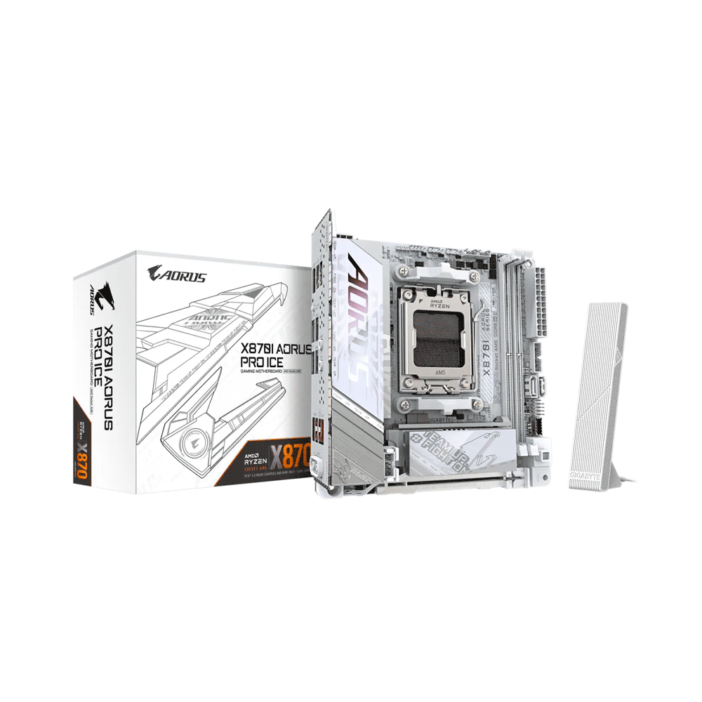 PLACA MADRE GIGABYTE AM5 X870I AORUS PRO ICE S/R/HDMI/2M2/WIFI/USB/MITX