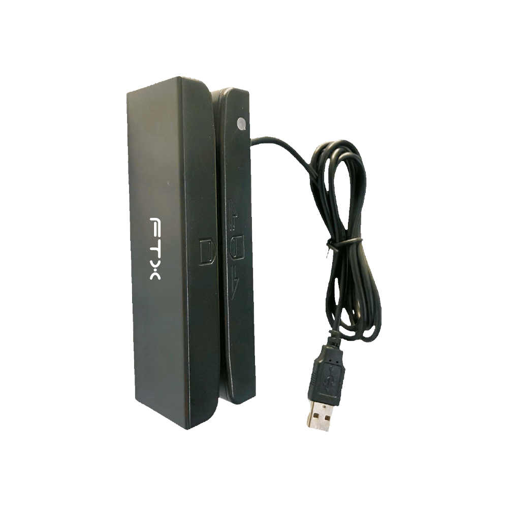 LECTOR DE TARJETA FTX USB BANDA MAGNETICA BIDIRECCIONAL MCR-100 NEGRO