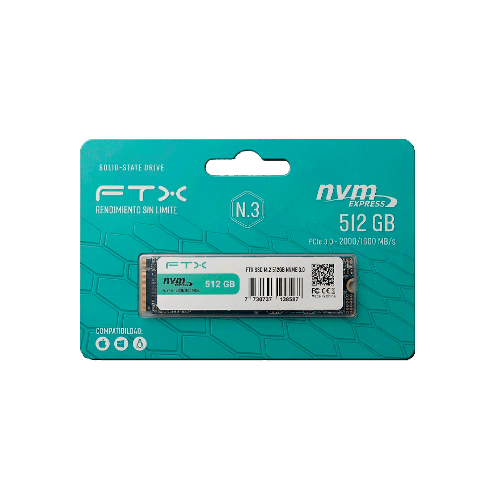 SSD M.2 NVME 512GB FTX N3 2000/1600 PCIE 3.0