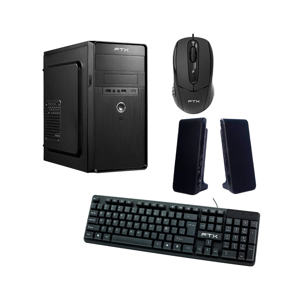 GABINETE KIT FTXM1 C/FUENTE 600W MOUSE+TECL+SPK/ESP MATX/MITX