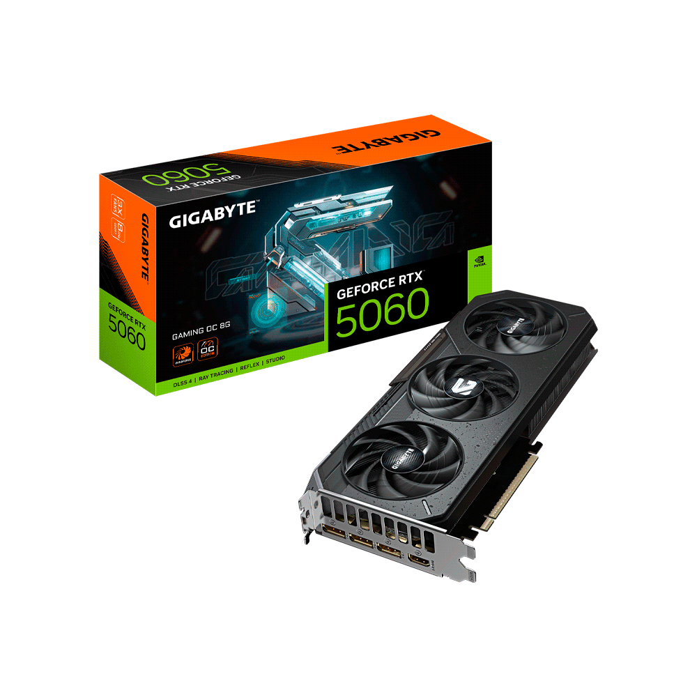 PLACA DE VIDEO GIGABYTE RTX5060 GAMING 8GB OC GDDR7 GV-N5060GAMING OC-8GD