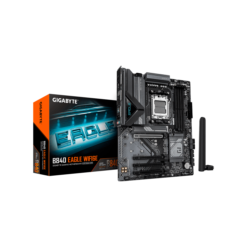 PLACA MADRE GIGABYTE AM5 B840 EAGLE WIFI6E DDR5 S/R/HDMI/DP/3M2/USB/ATX