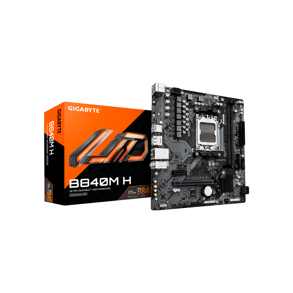 PLACA MADRE GIGABYTE AM5 B840M H DDR5 S/R/HDMI/DP/M2/USB3.2/MATX