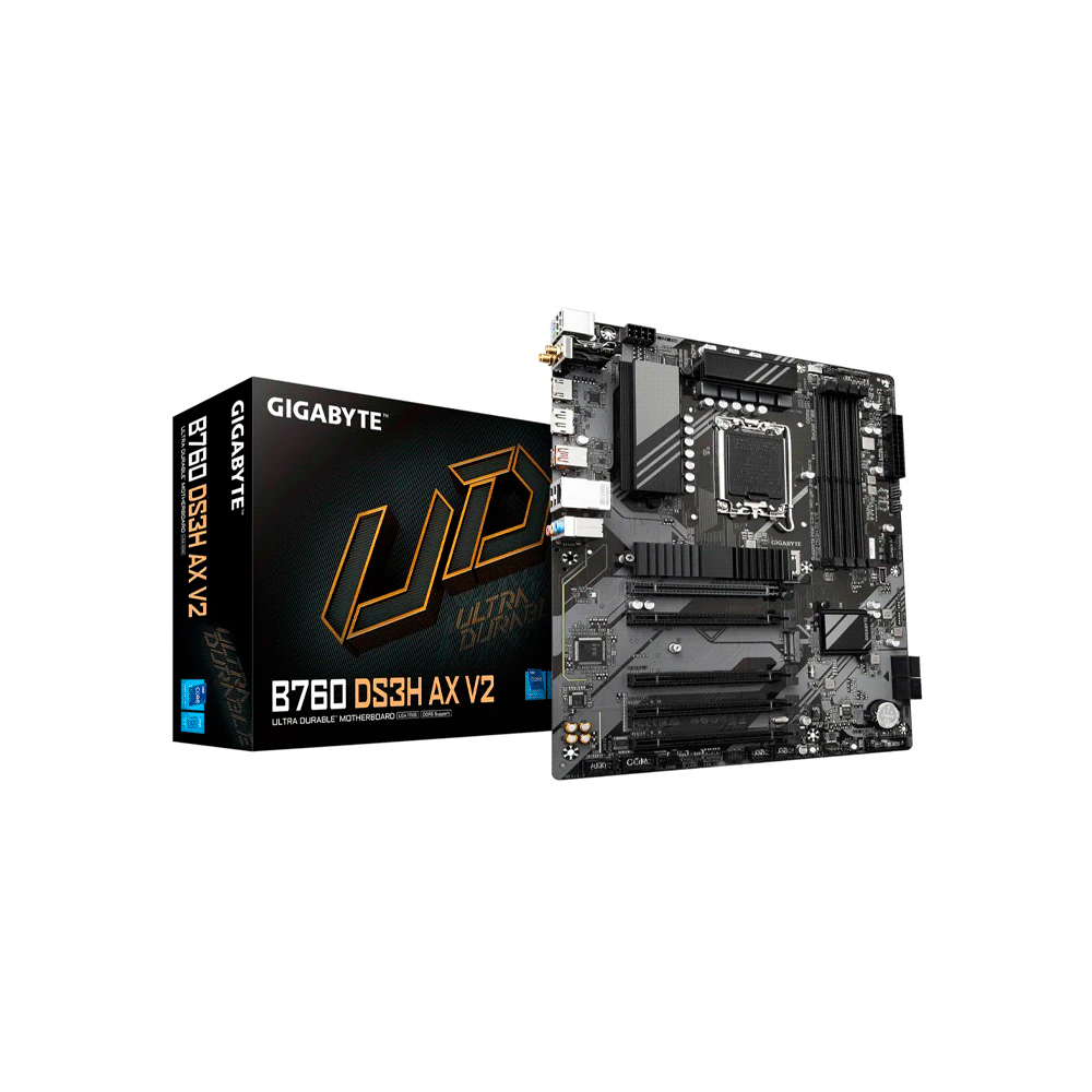 PLACA MADRE GIGABYTE B760 DS3H AX V2 S/R/HDMI/DP/2M2/DDR5/WIFI/USB/ATX