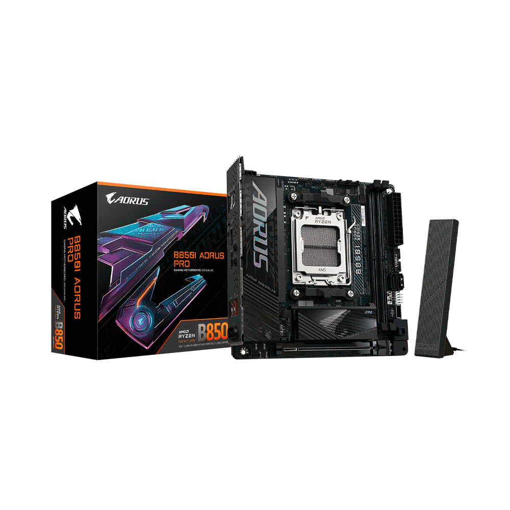 PLACA MADRE GIGABYTE AM5 B850I AORUS PRO DDR5 S/R/HDMI/WIFI/2M2/USB3.2/MITX