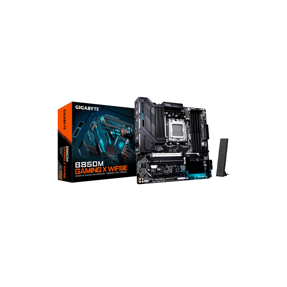 PLACA MADRE GIGABYTE AM5 B850M GAMING X WIFI6E DDR5 S/R/HDMI/2DP/2M2/USB3.2/MATX