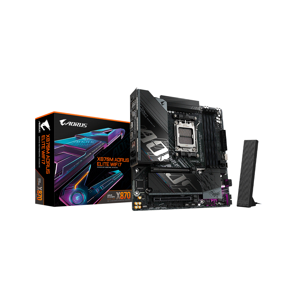 MB AM5 X870M AORUS ELITE WIFI7 DDR5 GIGABYTE S/R/HDMI/2M2/USB4/MATX