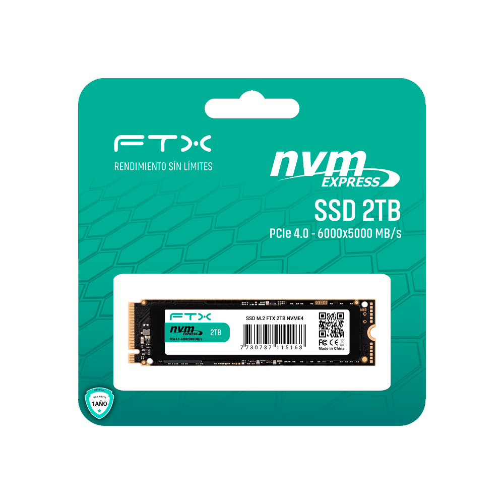 SSD M.2 NVME 2TB FTX 6000/5000 115168 PCIE 4.0 1 A¥O GARANTIA