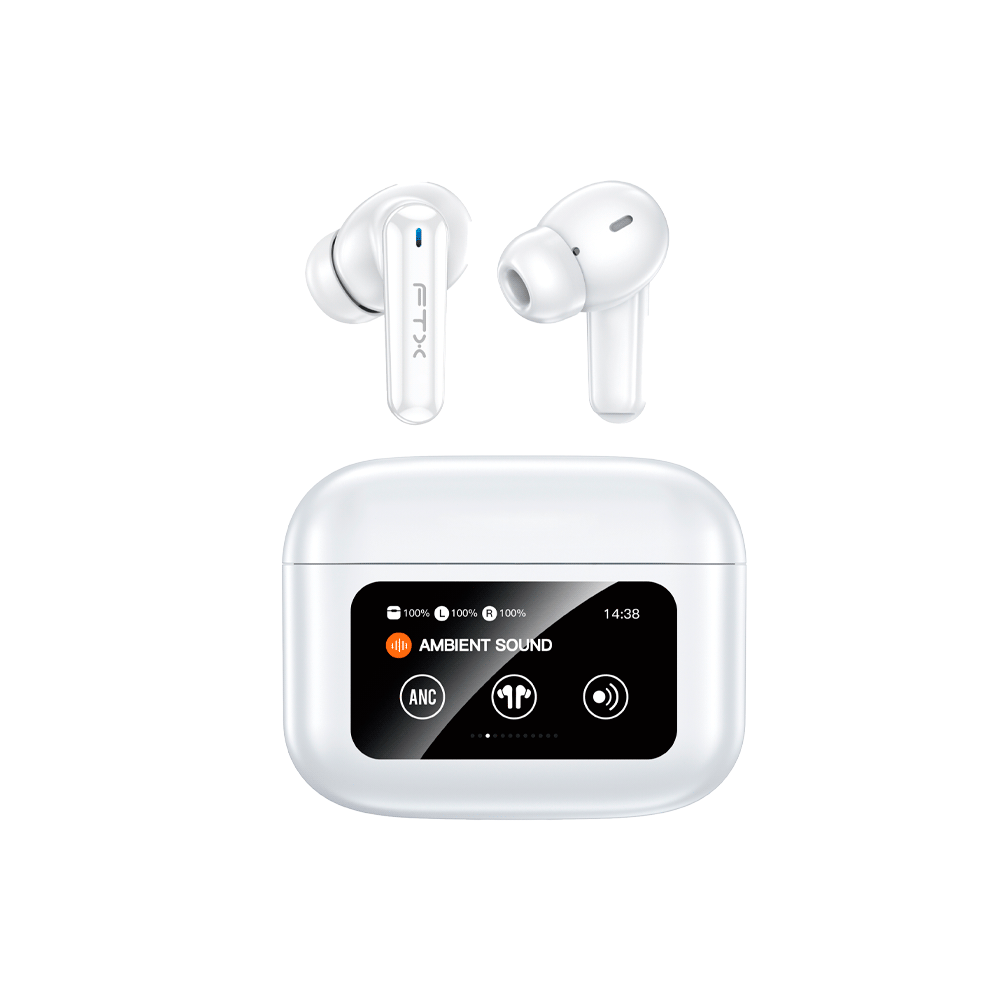 AURICULAR CON MICROFONO FTX E56L-WH BT/MIC/ANC/TOUCH/IPX6 BLANCO C/PANT LED