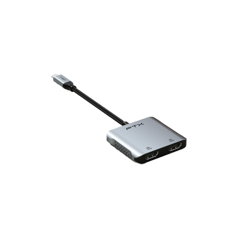 ADAPTADOR USB-C - 2 HDMI/USB-C/USB-A FTX-CM2H8K-AG 8K/60HZ/100W/GRIS