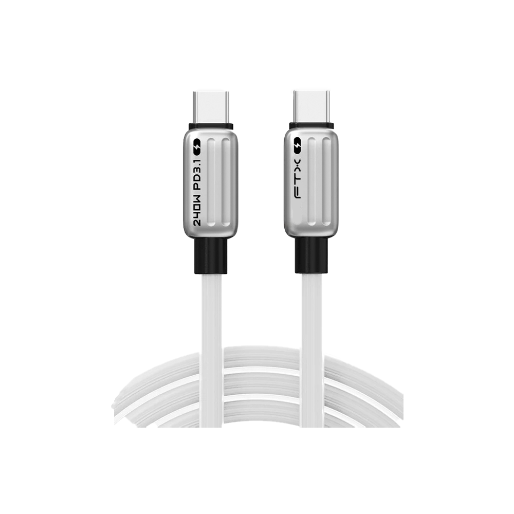 CABLE USB-C M/M 1M FTX-CM240-ZSW1 240W/480MBPS/5A/48V/IPHONE BLANCO