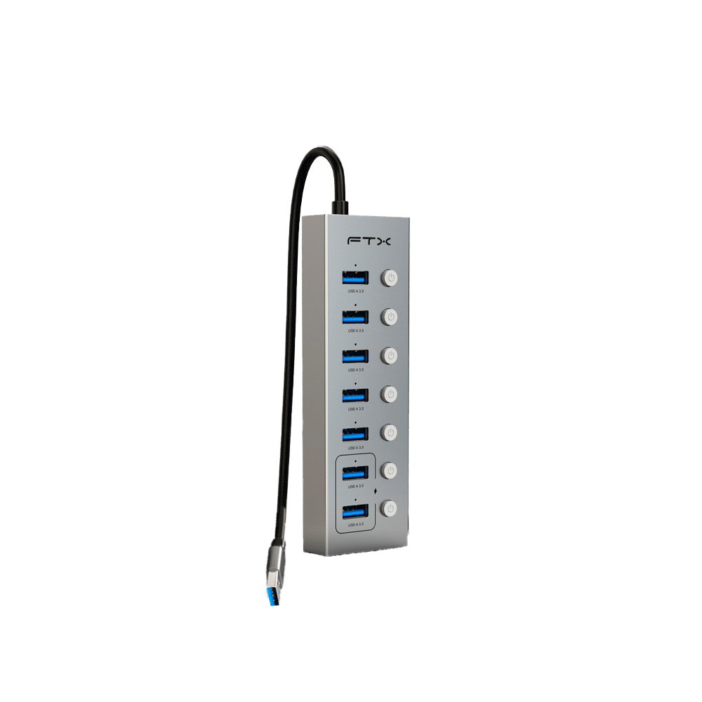 HUB USB 3.0 DE 7 PUERTOS FTX-HUBU7-AG 1M/5GBPS/5V 1.5A