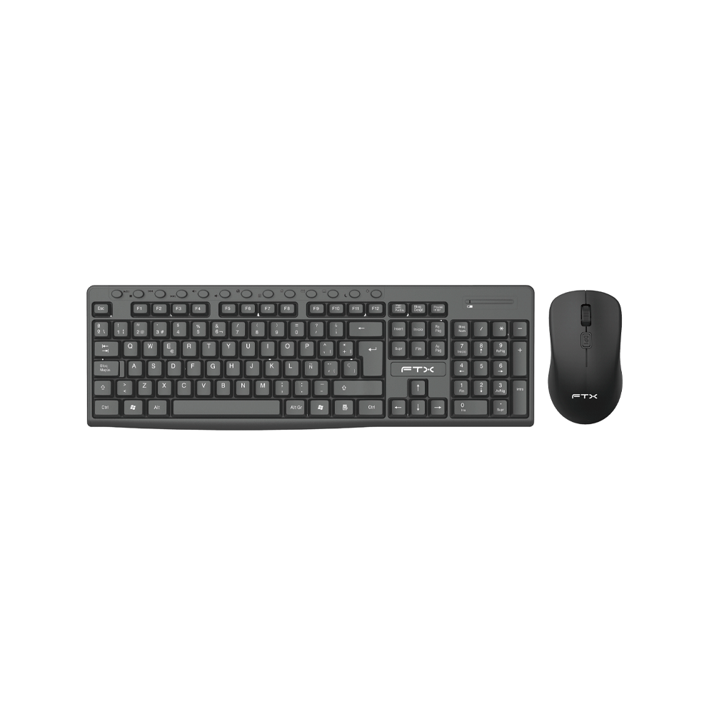 TECLADO + MOUSE FTX WIRELESS FTXKM250 MULTIMEDIA/NUMERICO/PORTUGUES/NEGRO