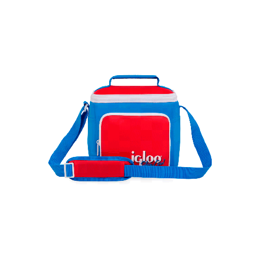 [IGLOO 63083] BOLSA TERMICA IGLOO 9 LATAS VERTICAL LUNCH RETRO AZUL Y ROJO 63083