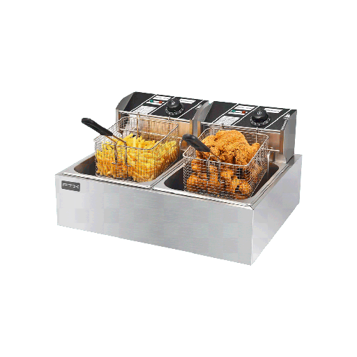 [FTX DF-20] FREIDORA ELECTRICA FTX 20L 5000W 220V CON 2 CESTAS ACERO INOXIDABLE DF-20