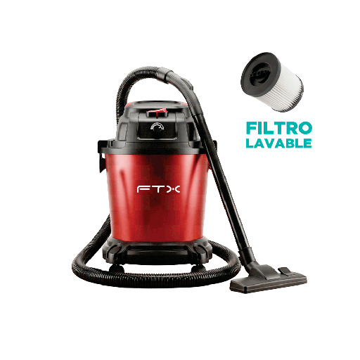 [FTX VC2-12DW] ASPIRADORA FTX 1700W 30 LITROS/SECO/HUMEDO 220V ROJO VC2-12DW
