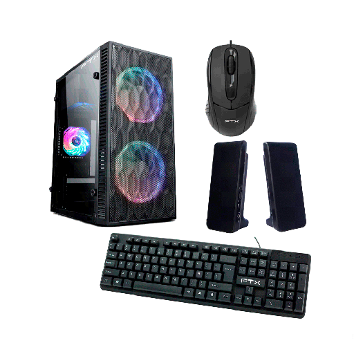 [FTXN14] GABINETE KIT FTXN14 C/FUENTE 500W MOUSE+TECL+SPK+LATERAL TRANSP MATX/MITX