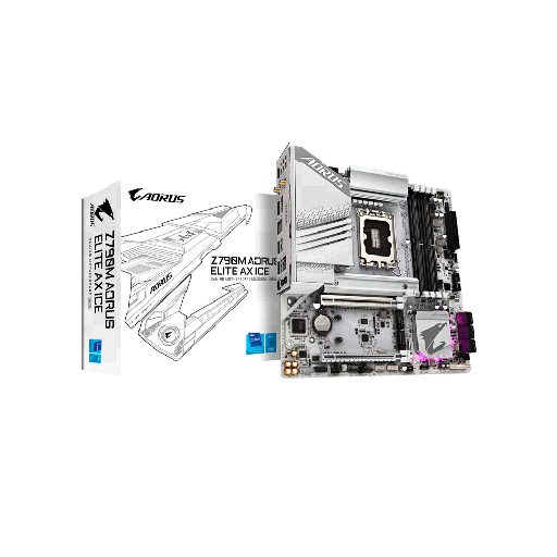 [Z790M AORUS ELI] PLACA MADRE GIGABYTE 1700 Z790M AORUS ELITE AX ICE S/R/HDMI/DP/3M2/DDR5/WIFI/USB3.2/MATX