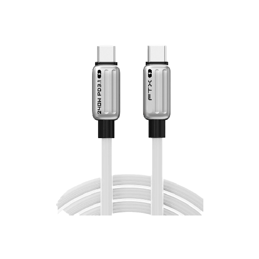 [FTX CM240-ZSW1] CABLE USB-C M/M 1M FTX-CM240-ZSW1 240W/480MBPS/5A/48V/IPHONE BLANCO
