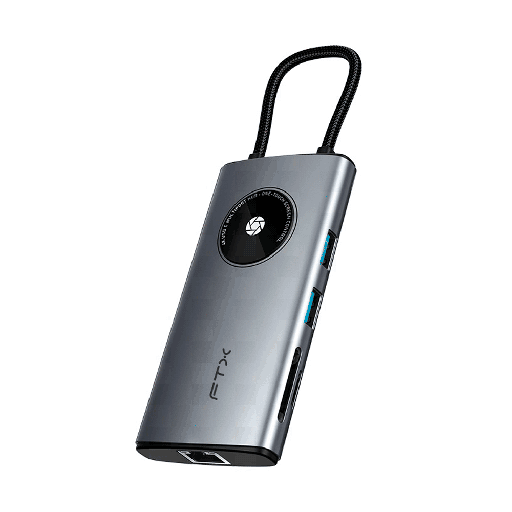 [FTX HUBL3-AG] HUB 8 EN 1 USB-C - HDMI/RJ45/USB-A/USB-C/SD FTX-HUBL3-AG 4K/30HZ/1GBPS/100W/5GBPS