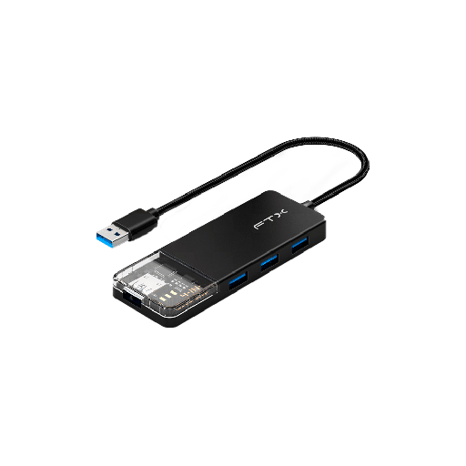[FTX HUBT1-PB] HUB USB 3.0 DE 4 PUERTOS FTX-HUBT1-PB 5GBPS/5V 1.5A