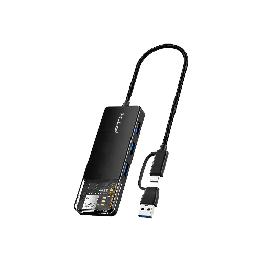 [FTX HUBT3-PB] HUB USB-C 3.0 / USB-A DE 4 PUERTOS FTX-HUBT3-PB 5GBPS/5V