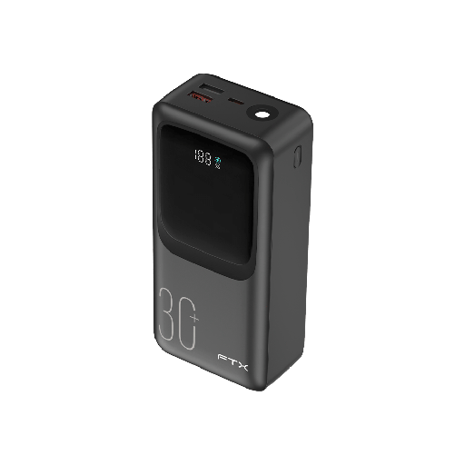 [FTXPB-30LCD-BK] CARGADOR PORTATIL FTX 30000MAH 22.5W PB-30LCD-BK POWER BANK NEGRO C/CABLE INTEGRADO